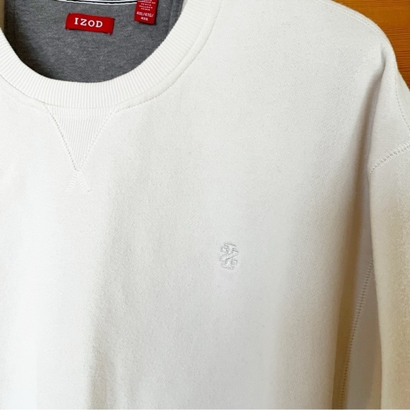 Izod Mens Advantage Performance Pullover Sweatshirt 4XL Ivory Cream Long Sleeve - Picture 4 of 7